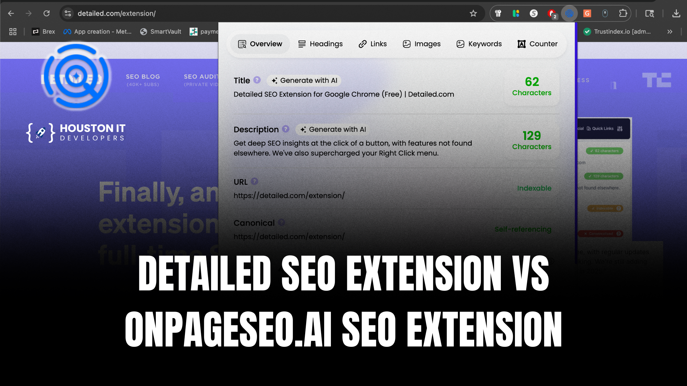 Detailed SEO Extension Vs OnPageSEO.ai SEO Extension